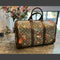Gucci Donald Duck Duffle Boston Bag Beige Ebony Brown Grey Leather Handbag New