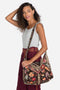 Johnny Was Taline Velveteen Tote Rust Brown Butterfly Velvet Bag Handbag Red New