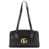 Gucci Large Arli GG Italy Gold Black Shoulder Bag Calf Leather Handbag Purse New