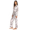 Johnny Was Carly Dreamer Ivory White PJ Set Floral Home Lounge Sleep Wear New