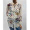 Johnny Was Tea Time Blouse Top Button Shirt Long Embroidery Floral White NEW