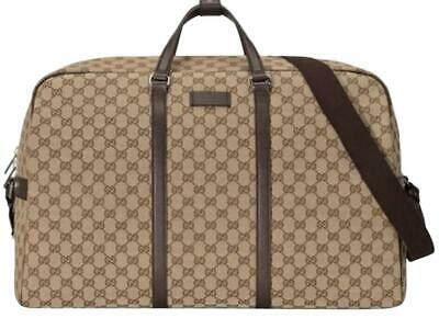 Gucci bag print twill carré in navy blue and light brown