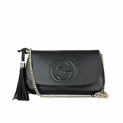  Gucci Soho Large Leather Chain Shoulder Handbag Black BHFO 5480  : Clothing, Shoes & Jewelry