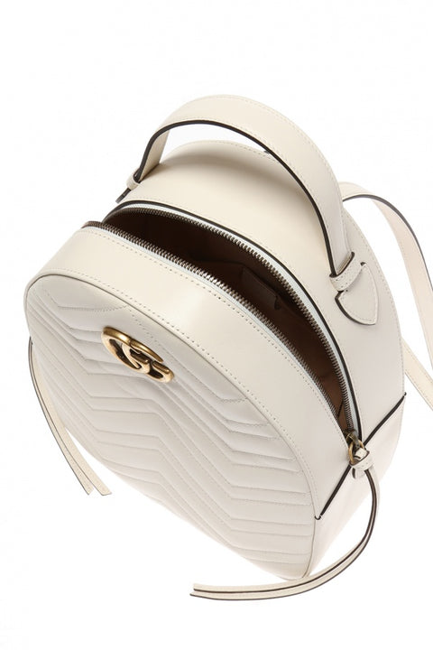 Gucci GG Marmont White Mystic Backpack Authentic Leather Italy Shoulder Bag NEW