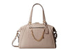 Coach Prairie Satchel with Chain Light Gold Grey Birch Leather Handbag