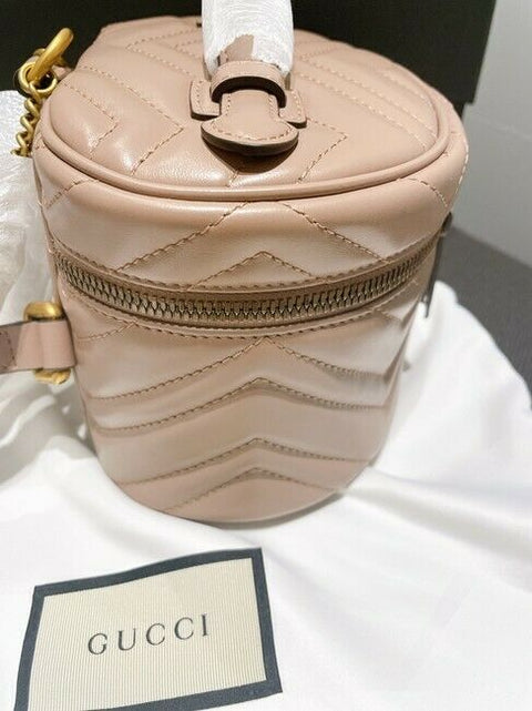 Gucci Marmont Violet Old Rose GG Backpack Italy Leather Bag NEW