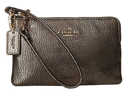 COACH Women s Box Program Smooth Corner Zip LI Gold Clutch Bag Lady Shop