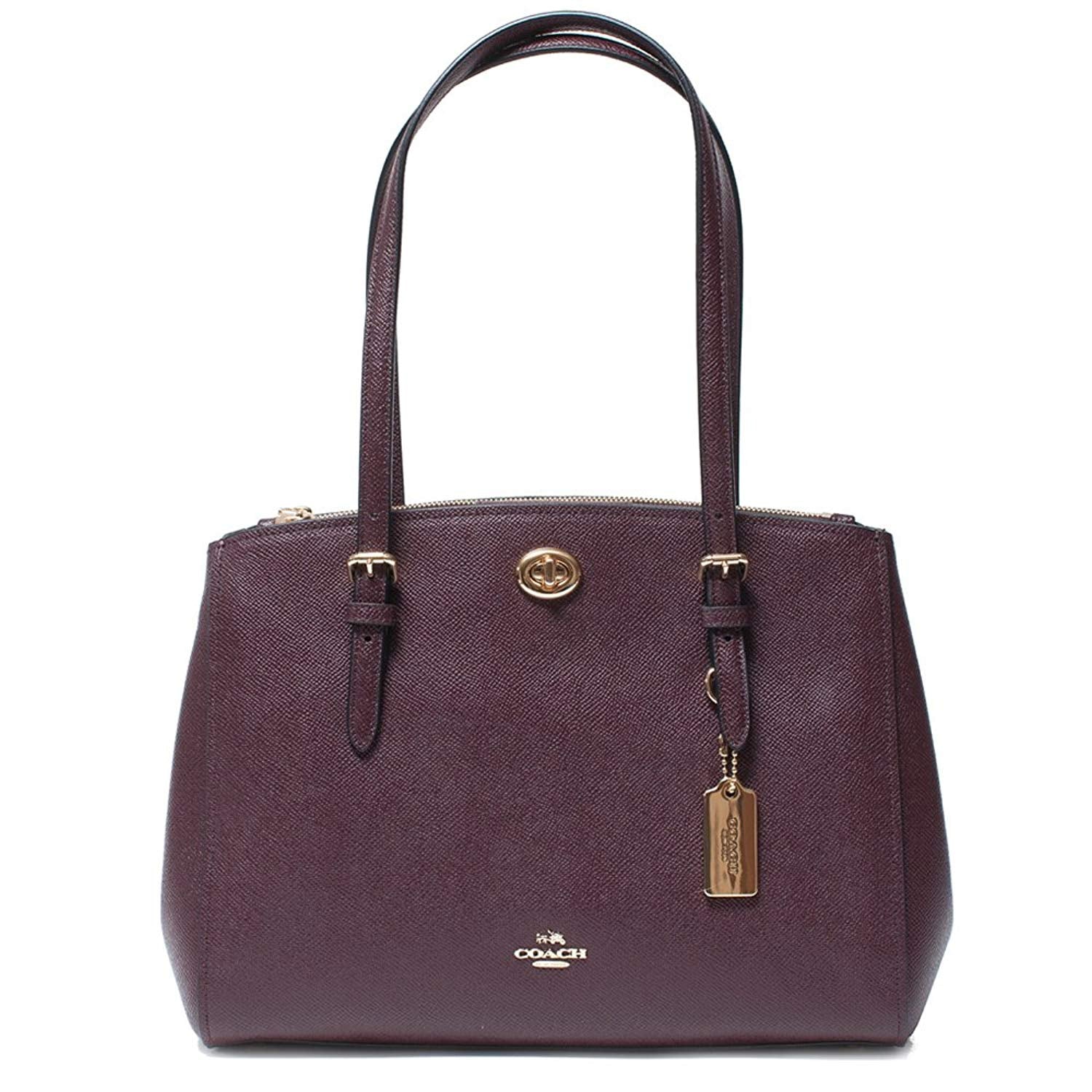 Coach burgundy and hotsell oxblood leather tote