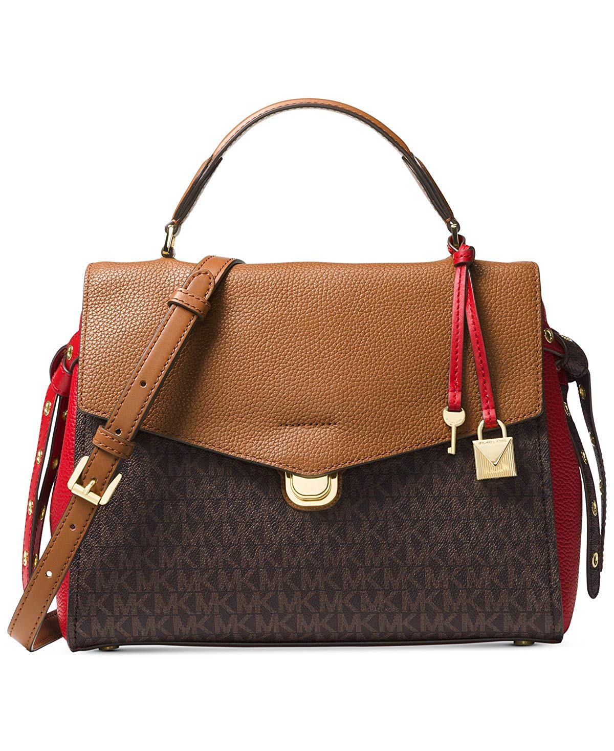 Michael Kors Top Handle Crossbody Satchel Bag in Brown Leather ref.575153 -  Joli Closet