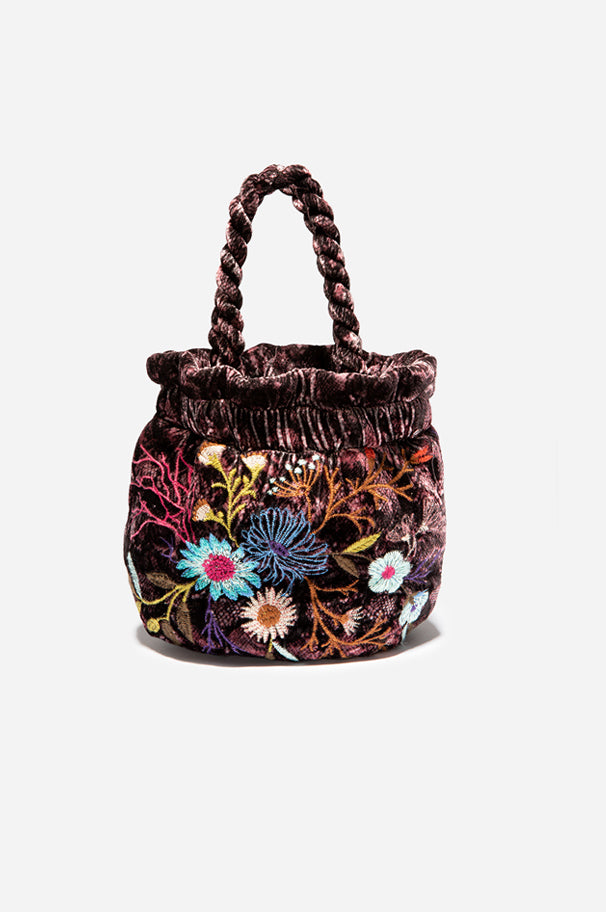 Velvet pouch outlet handbag