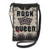 Mary Frances Rock Queen Mini Beaded Leather Crossbody Handbag Black Bag New