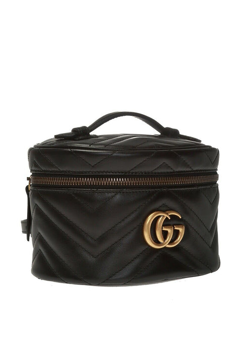 Gucci Marmont Black GG Backpack Italy Travel Backpack Small Bag Quilted NEW