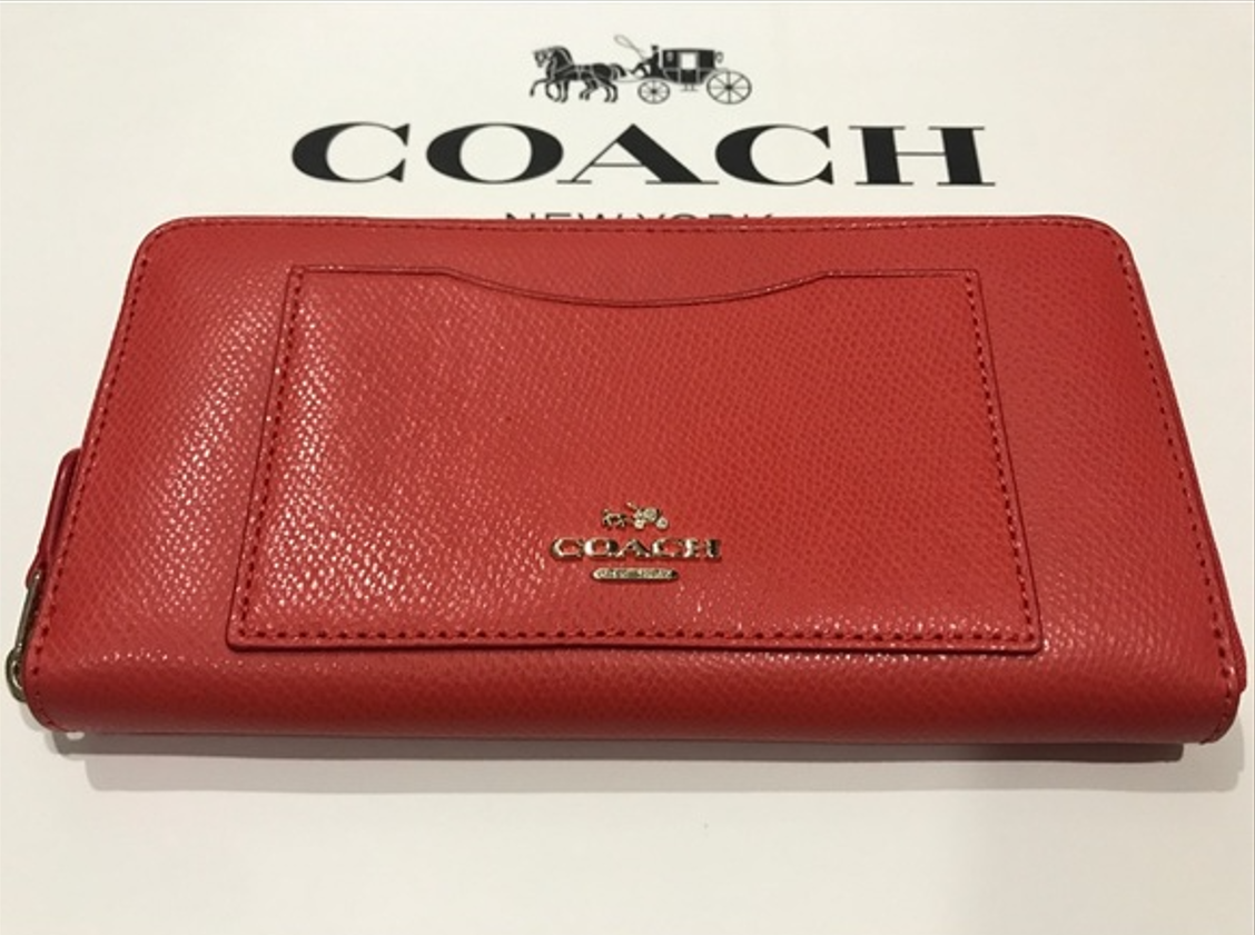 Coach Wristlet Small Wallet Pebbled Leather Watermelon 22952 Bag