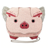 Mary Frances When pigs Fly Pink Spring Beaded Crossbody Clutch Handbag  NEW